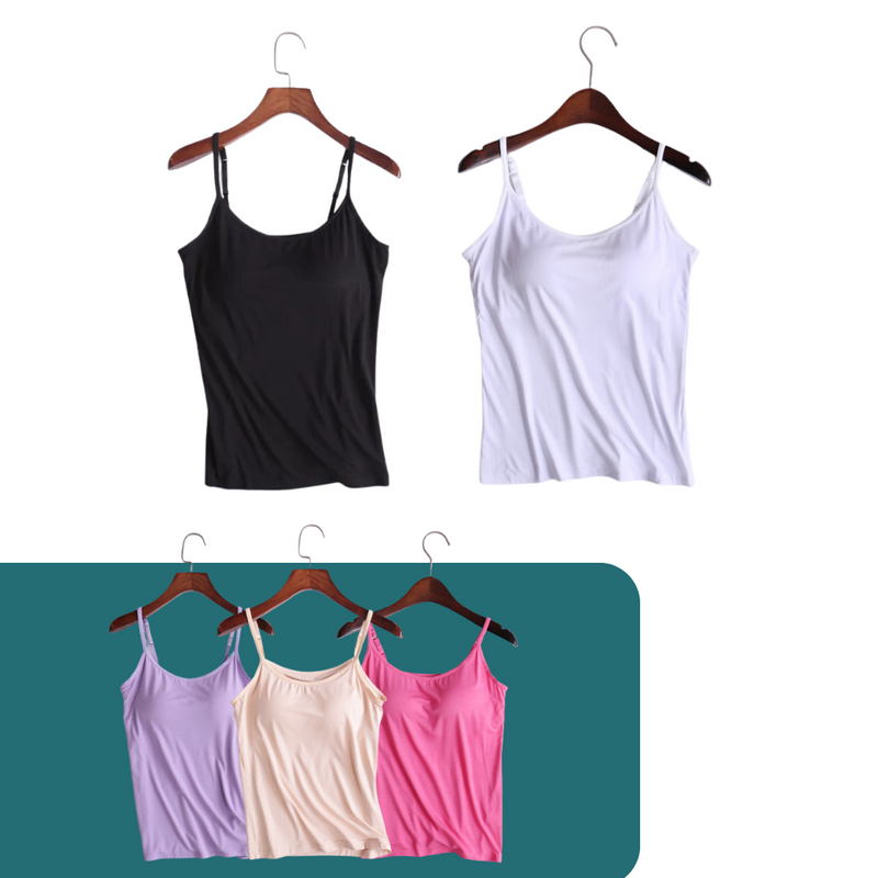 Kit Blusas Feminina com Sutiã Embutido - ComfortStyle - Pague 2 e Leve 5