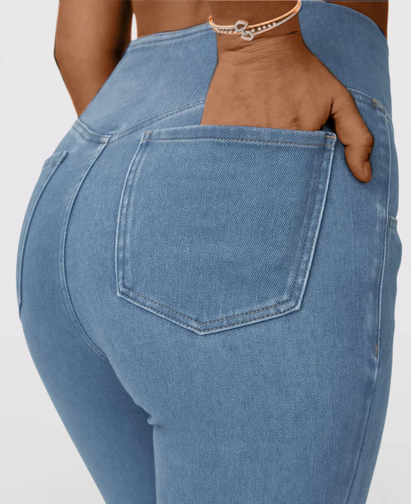 Calça Jeans Mab Wide Leg - Cintura Alta Cruzada