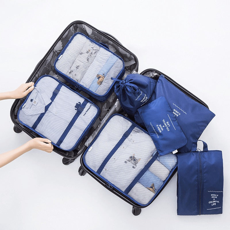 Kit 7 Bolsas Organizadoras Para Mala de Viagem